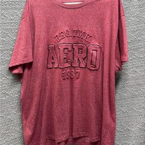 Aeropostale Heathered Burgundy Crewneck Tee